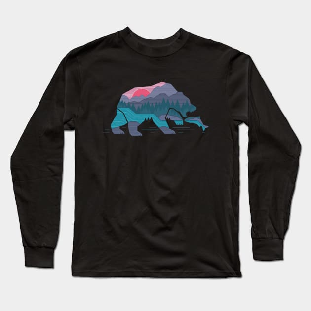 Bear Country Long Sleeve T-Shirt by Thepapercrane